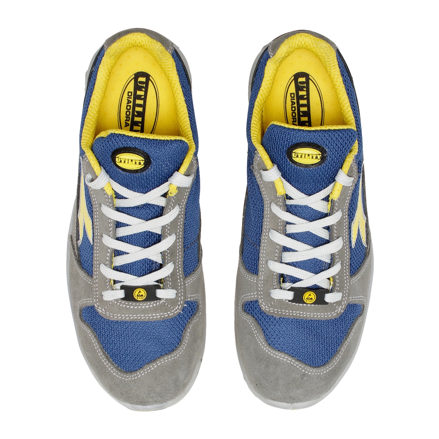 Calzado de seguridad Diadora Run Text Low Gris Castillo/Azul Insignia S1PS FO SR ESD Unisex Calzado de seguridad Diadora Run Text Low Gris Castillo/Azul Insignia S1PS FO SR ESD Unisex