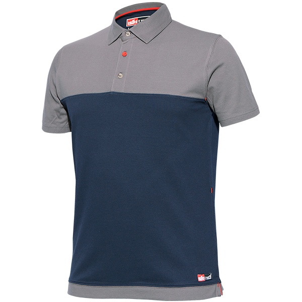 Polo de manga corta de algodón y elastano, Starter Stretch azul. Polo de manga corta de algodón y elastano, Starter Stretch azul.