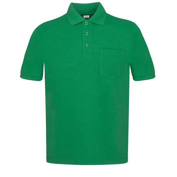Polo manga corta con bolsillos de poliéster y algodón, Vesin color Verde. Polo manga corta con bolsillos de poliéster y algodón, Vesin color Verde.