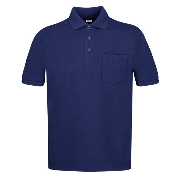Polo manga corta con bolsillos algodón y poliéster, Vesin color azul. Polo manga corta con bolsillos algodón y poliéster, Vesin color azul.