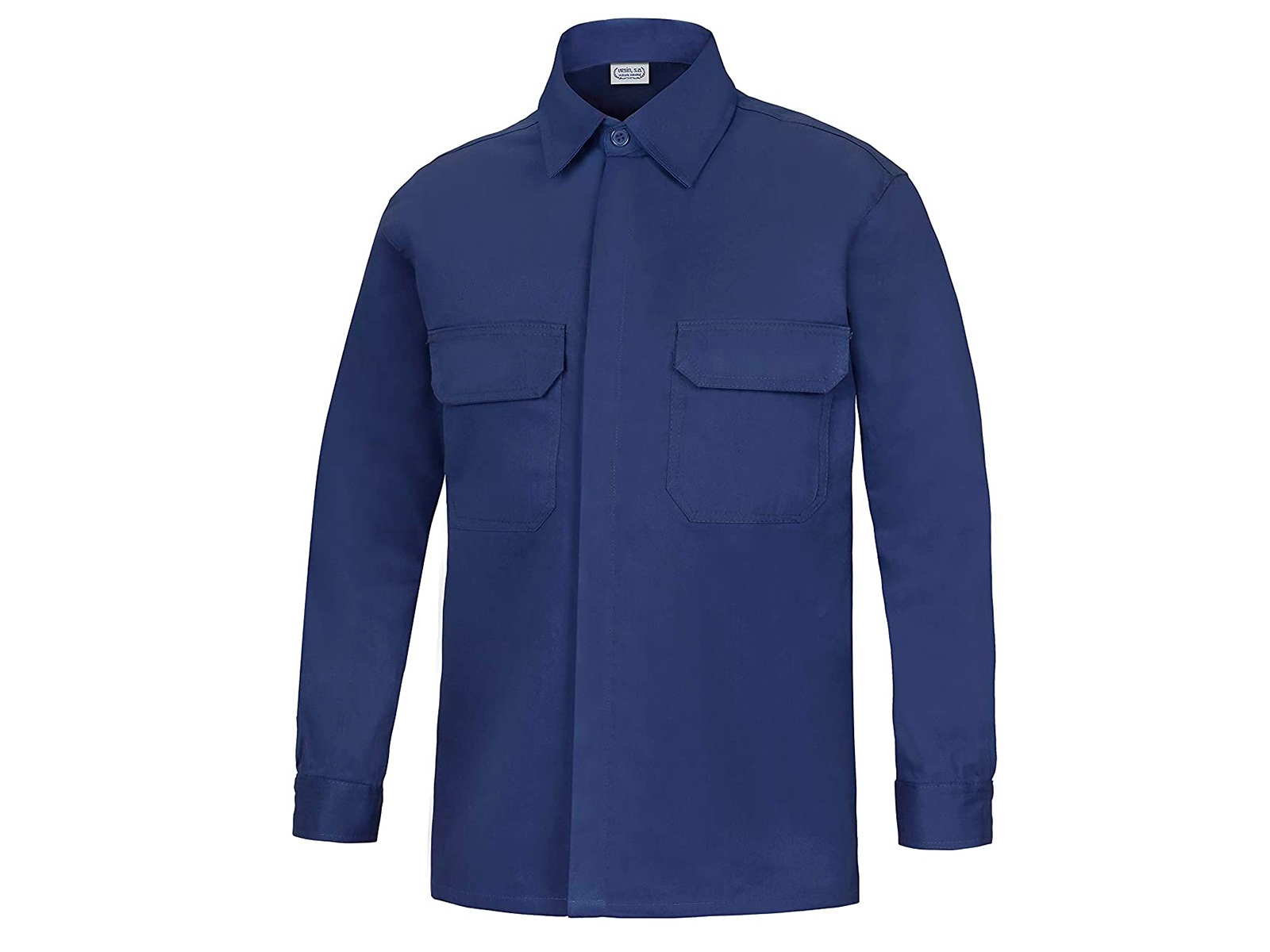 camisa manga larga dos bolsillos vesin azul marino camisa manga larga dos bolsillos vesin azul marino