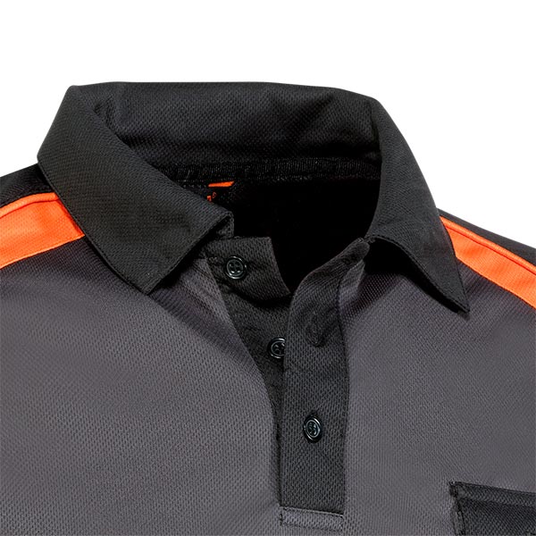Polo Juba 964 TOP RANGE Negro - Gris - Naranja Polo Juba 964 TOP RANGE Negro - Gris - Naranja