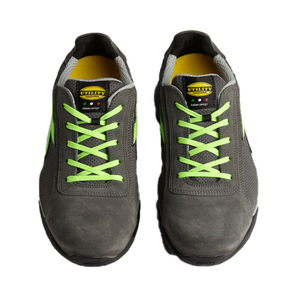 Calzado de seguridad Diadora GLOVE MDS TEXT LOW S1PS FO HRO SR GARGOLA/VERDE FLUORESCENTE Calzado de seguridad Diadora GLOVE MDS TEXT LOW S1PS FO HRO SR GARGOLA/VERDE FLUORESCENTE