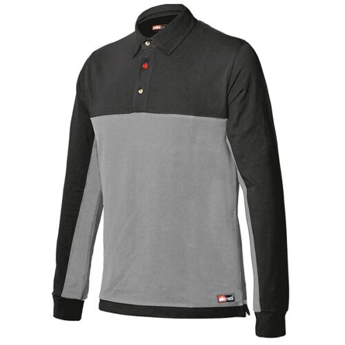 8776 POLO STRETCH DE MANGA LARGA-1 Polo de manga larga Starter Stretch gris