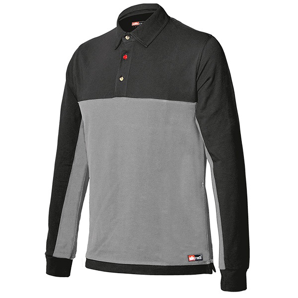 8776 POLO STRETCH DE MANGA LARGA-1 Polo de manga larga Starter Stretch gris