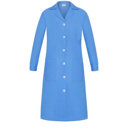 Bata señora entallada Manga larga Vesin azul