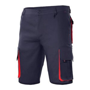Bermudas multibolsillos con refuerzos azul-rojo Bermudas multibolsillos con refuerzos azul-rojo