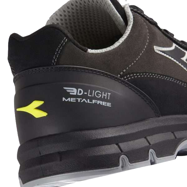 Calzado de seguridad Diadora RUN LOW MET FREE S3L FO SR ESD Negro y gris