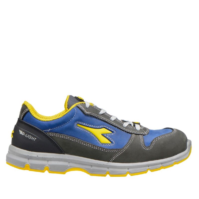Calzado de seguridad Diadora Run Low Gris Castillo-Azul Insignia S3S FO SR ESD Unisex