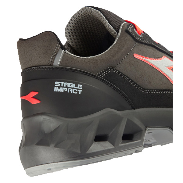 Calzado de seguridad Diadora SHARK STAB IMP LEAT LOW NEGRO ROJO S3S FO SR SC ESD
