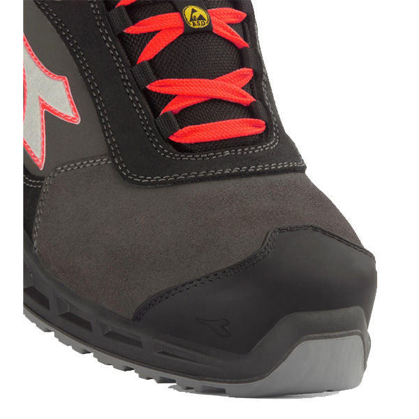 Calzado de seguridad Diadora SHARK STAB IMP LEAT LOW NEGRO ROJO S3S FO SR SC ESD