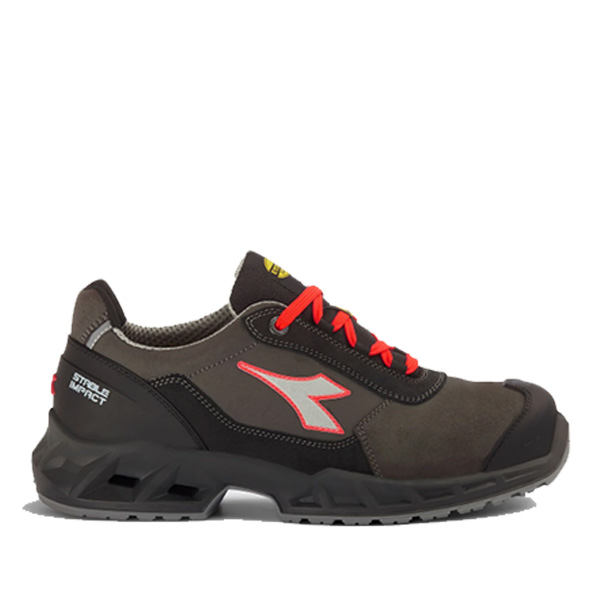 Calzado de seguridad Diadora SHARK STAB IMP LEAT LOW NEGRO ROJO S3 SRC ESD