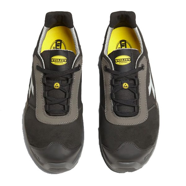 Calzado de seguridad Diadora SHARK STAB IMP LEAT LOW NEGRO SOMBRA S3 SRC ESD-1 Calzado de seguridad Diadora SHARK STAB IMP LEAT LOW NEGRO SOMBRA S3S FO SR SC ESD