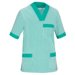 Casaca cuello pico manga corta rayas Vesin verde Casaca cuello pico manga corta rayas Vesin verde