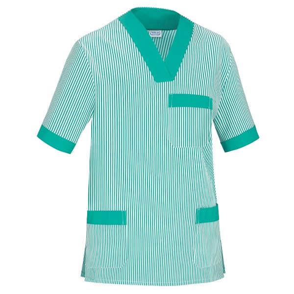 Casaca cuello pico manga corta rayas Vesin verde Casaca cuello pico manga corta rayas Vesin verde