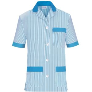 Casaca cuello solapa manga corta rayas Vesin azul Casaca cuello solapa manga corta rayas Vesin azul