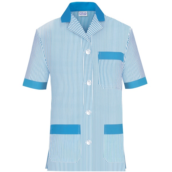 Casaca cuello solapa manga corta rayas Vesin azul Casaca cuello solapa manga corta rayas Vesin azul