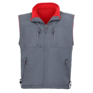 Chaleco 5 bolsillos forro polar Vesin Gris-rojo Chaleco 5 bolsillos forro polar Vesin Gris-rojo