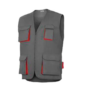Chaleco multibolsillos sin acolchar Cargo Vesin gris-rojo