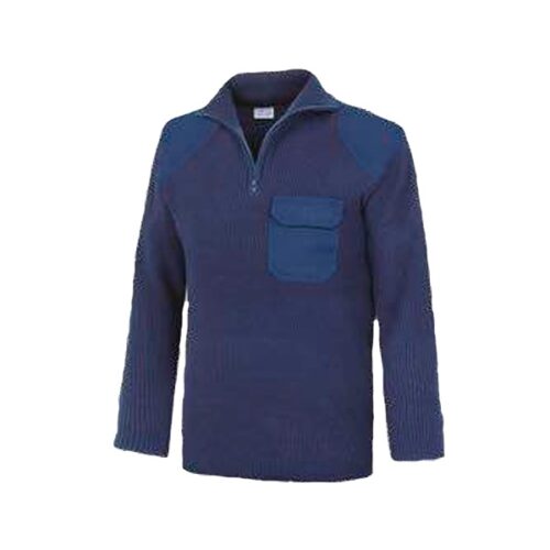 Jersey cuello cremallera con refuerzos y bolsillo Vesin azul Jersey cuello cremallera con refuerzos y bolsillo Vesin azul