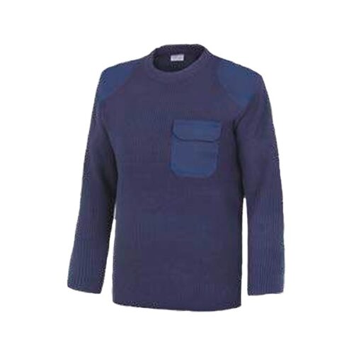 Jersey cuello redondo con refuerzos y bolsillo Vesin azul Jersey cuello redondo con refuerzos y bolsillo Vesin azul