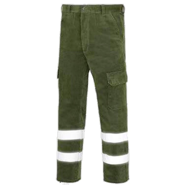 Pantalón de pana multibolsillos vesin reflex verde Pantalón de pana multibolsillos vesin reflex verde