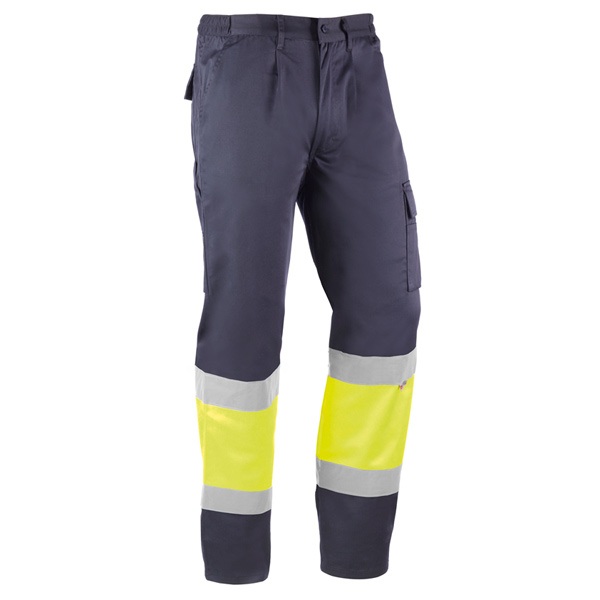 Pantalón multibolsillos Juba HV810 KRETA Azul marino - Amarillo flúor Pantalón multibolsillos Juba HV810 KRETA Azul marino - Amarillo flúor