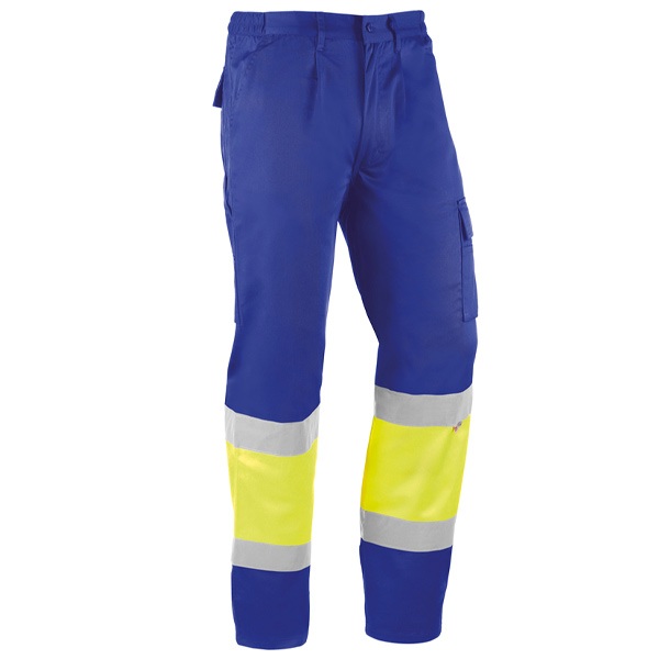 Pantalón multibolsillos Juba HV812 HYDRA Azulina - Amarillo flúor Pantalón multibolsillos Juba HV812 HYDRA Azulina - Amarillo flúor