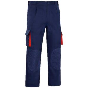 Pantalón multibolsillos con refuerzos cargo Versin azul-rojo Pantalón multibolsillos con refuerzos cargo Versin azul-rojo