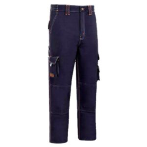 Pantalón multibolsillos triple costura azul
