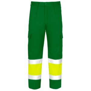 Pantalones multibolsillos Vesin de alta visibilidad verde Pantalones multibolsillos Vesin de alta visibilidad verde