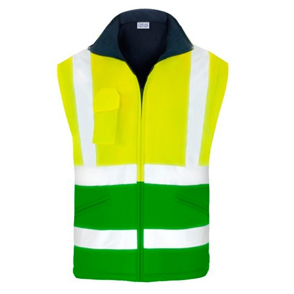 Parka 2 en 1 Chaleco reversible alta visibilidad Vesin-2 Parka 2 en 1 Chaleco reversible alta visibilidad Vesin verde