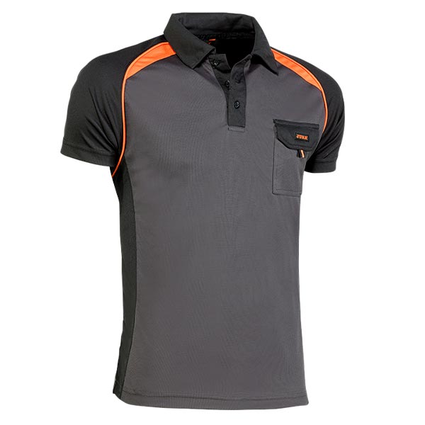 Polo Juba 964 TOP RANGE Negro - Gris - Naranja
