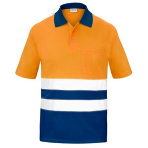 Polo Manga corta con Bolsillo Traspirable Alta Visibilidad Vesin naranja-azul Polo Manga corta con Bolsillo Traspirable Alta Visibilidad Vesin naranja-azul