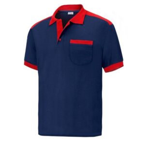 Polo cargo manga corta con bolsillo azul-rojo Polo cargo manga corta con bolsillo azul-rojo