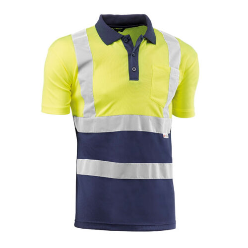 Polo de manga corta Juba HV720BCTAZUL GALES Amarillo Flúor - Azul marino Polo de manga corta Juba HV720BCTAZUL GALES Amarillo Flúor - Azul marino