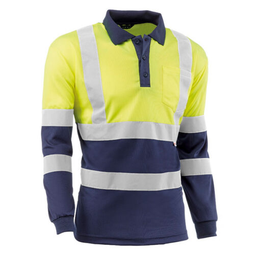 Polo de manga larga Juba HV720BCMLTAZUL GALES Amarillo Flúor - Azul marino Polo de manga larga Juba HV720BCMLTAZUL GALES Amarillo Flúor - Azul marino