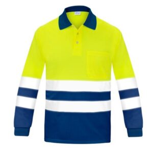 Polo manga larga alta visibilidad transpirable Vesin azul Polo manga larga alta visibilidad transpirable Vesin azul