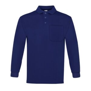 Polo manga larga con bolsillo Vesin azul