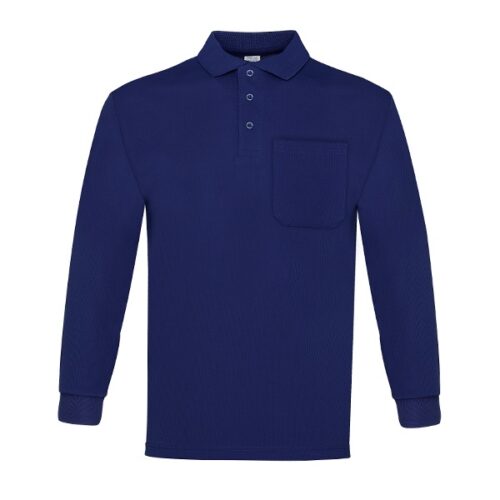 Polo manga larga con bolsillo Vesin azul Polo manga larga con bolsillo Vesin azul