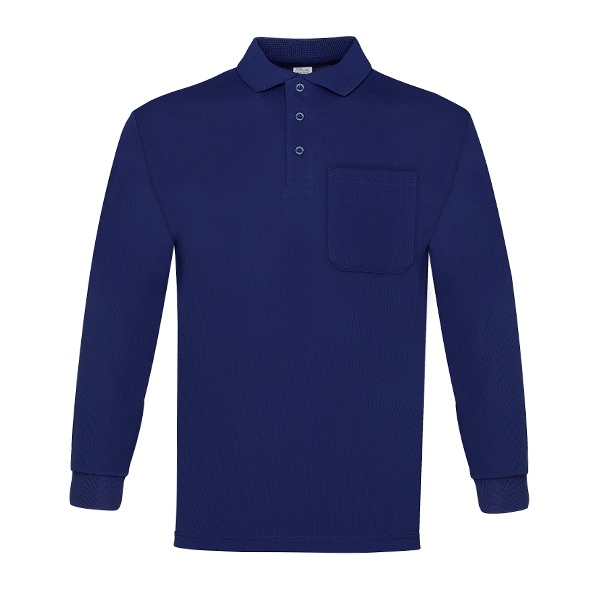 Polo manga larga con bolsillo Vesin azul