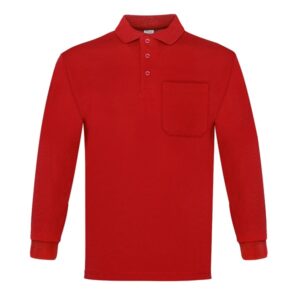 Polo manga larga con bolsillo Vesin rojo