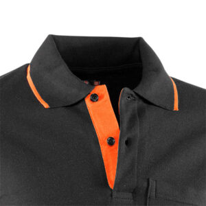 Polo piqué de manga corta Juba 647 TOP RANGE Negro - Naranja-3 Polo piqué de manga corta Juba 647 TOP RANGE Negro - Naranja
