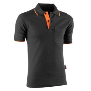 Polo piqué de manga corta Juba 647 TOP RANGE Negro - Naranja Polo piqué de manga corta Juba 647 TOP RANGE Negro - Naranja