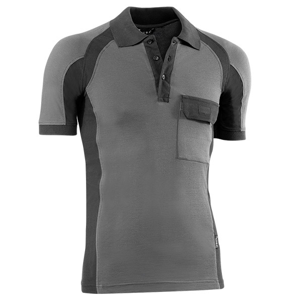 Polo piqué de manga corta Juba 670 Flex Negro - Gris Polo piqué de manga corta Juba 670 Flex Negro - Gris