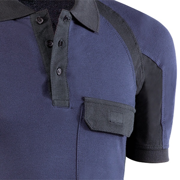 Polo piqué de manga corta Juba 680 Flex Negro - Azul Marino-1 Polo piqué de manga corta Juba 680 Flex Negro - Azul Marino