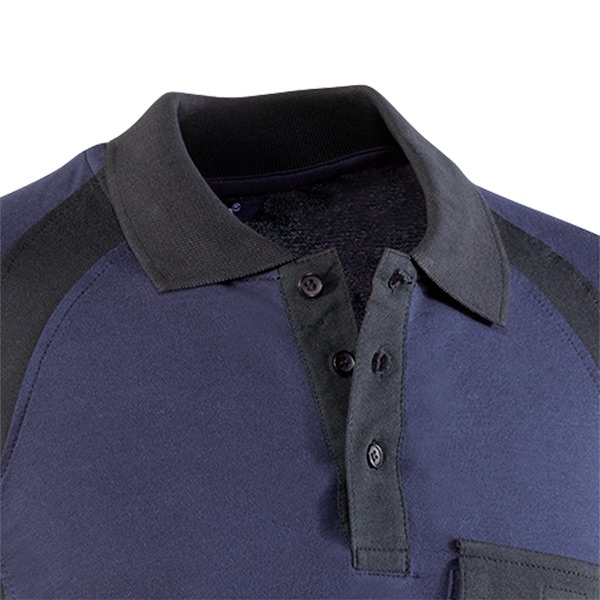 Polo piqué de manga corta Juba 680 Flex Negro - Azul Marino-2 Polo piqué de manga corta Juba 680 Flex Negro - Azul Marino