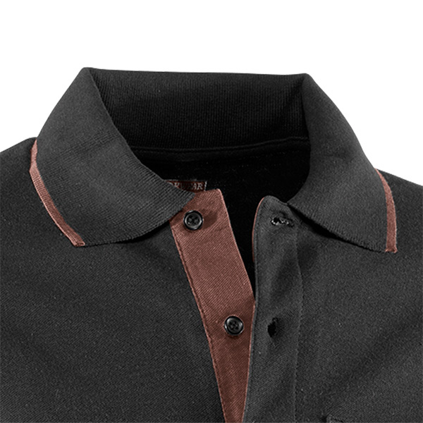 Polo piqué de manga corta Juba 690 Flex Negro - Marrón