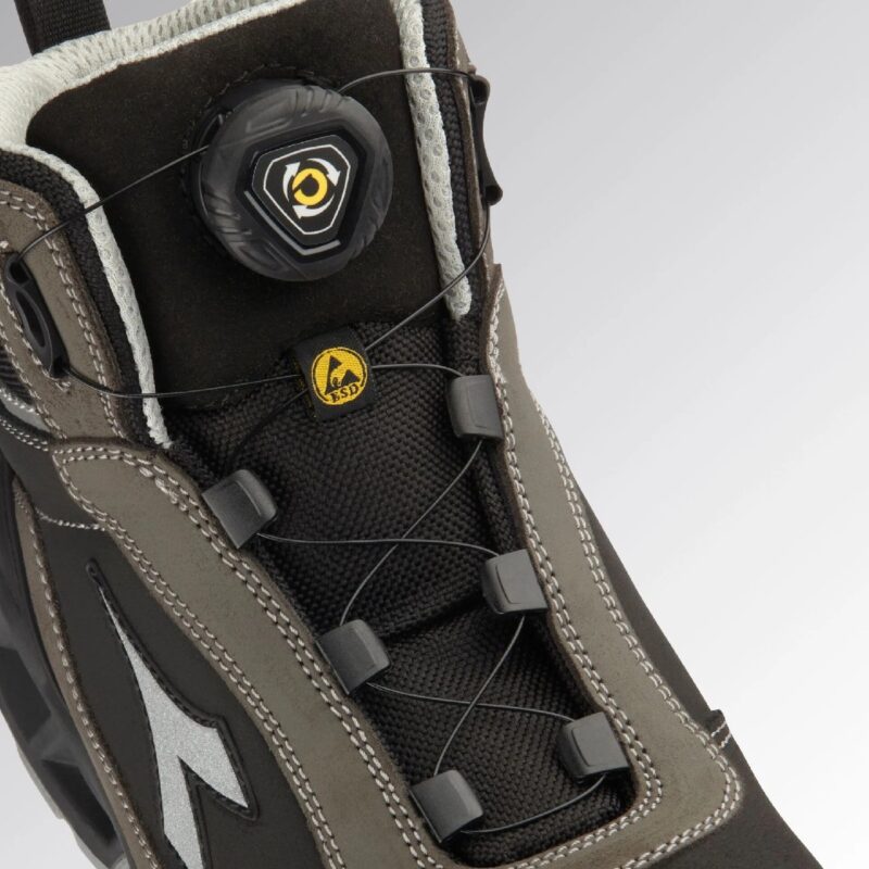 calzado de seguridad diadora SHARK STABLE IMPACT LEATHER QUICK MID S3S FO SR SC ESD
