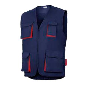 haleco multibolsillos sin acolchar Cargo Vesin azul-rojo haleco multibolsillos sin acolchar Cargo Vesin azul-rojo